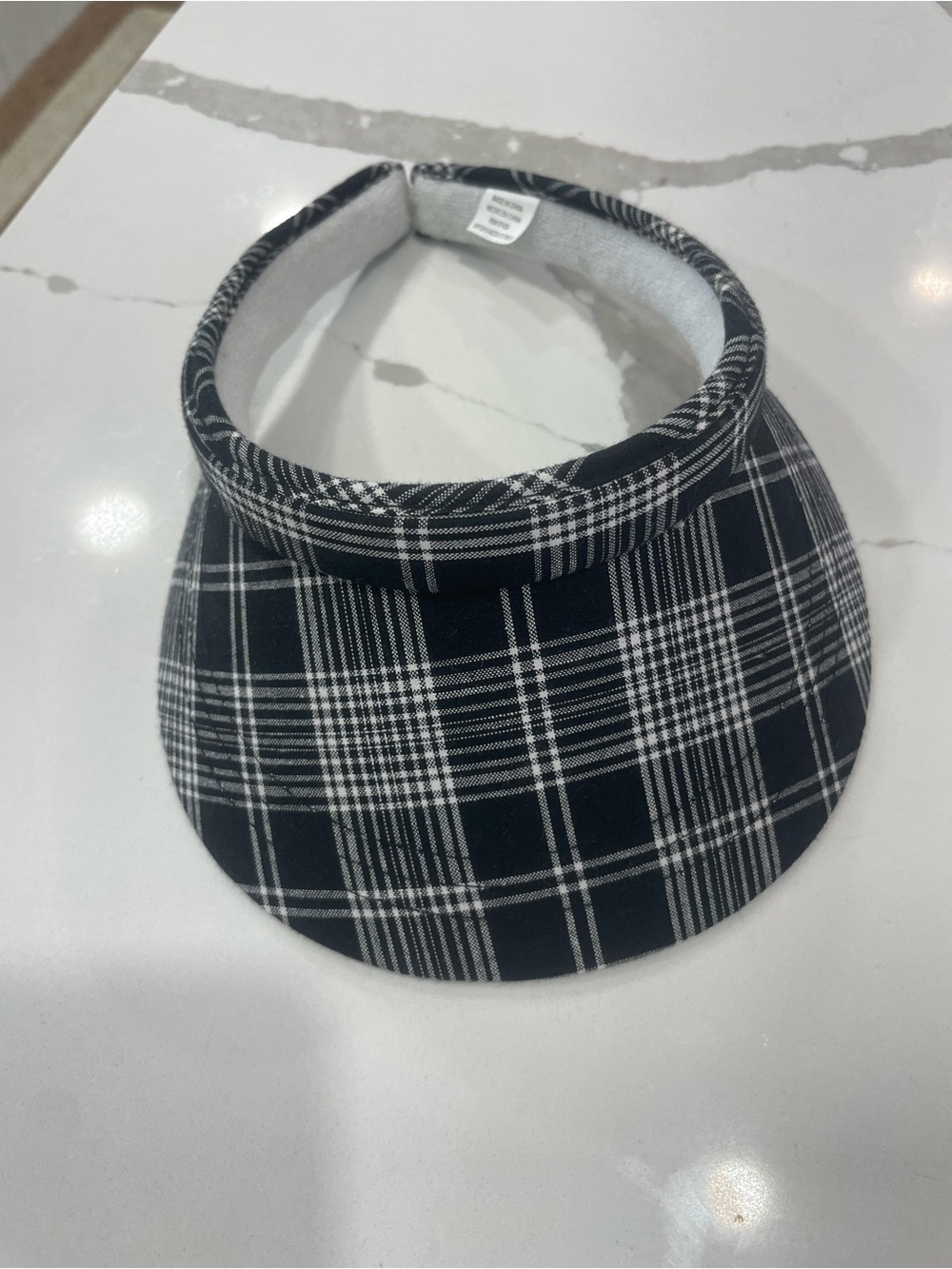 Plaid Visor Hat - Black & White